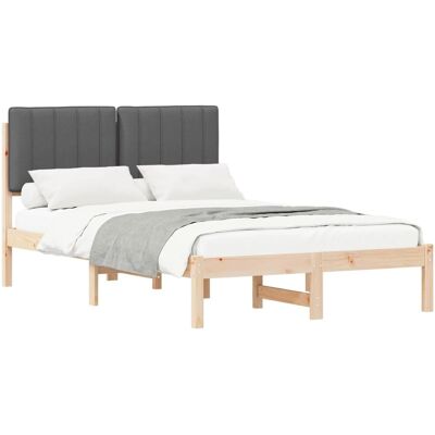 vidaXL Bettgestell mit Gepolstertem Kopfteil Dunkelgrau 120 x 190 cm 878065 vidaXL Bettgestell mit Gepolstertem Kopfteil Dunkelgrau 120 x 190 cm 878065