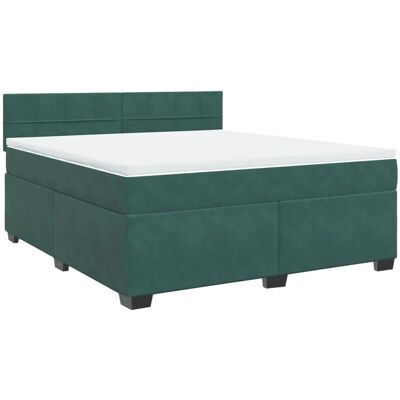 vidaXL Boxspringbett - Unterstützung, Samt, Dunkelgrün vidaXL Boxspringbett - Unterstützung, Samt, Dunkelgrün