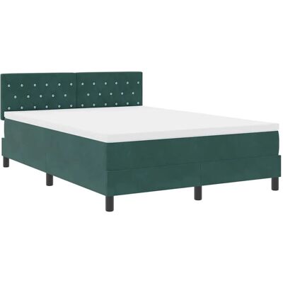 vidaXL Boxspringbett mit Matratze Dunkelgrün 140 x 200 cm Stoff 3339113 vidaXL Boxspringbett mit Matratze Dunkelgrün 140 x 200 cm Stoff 3339113