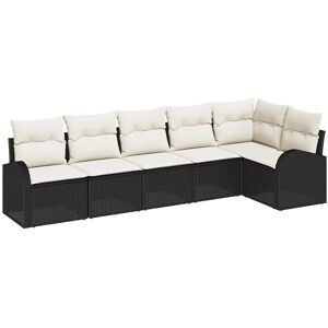 Vidaxl Gartensofa-Set - Schwarz, Modular, 6 Sitzplätze Vidaxl Gartensofa-Set - Schwarz, Modular, 6 Sitzplätze