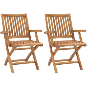 vidaXL Klappbare Gartenstühle 2 Stk Massivholz Teak 315104 vidaXL Klappbare Gartenstühle 2 Stk Massivholz Teak 315104