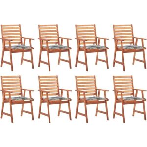 vidaXL Garten-Essstühle 8 Stk mit Kissen Massivholz Akazie 3078388 vidaXL Garten-Essstühle 8 Stk mit Kissen Massivholz Akazie 3078388