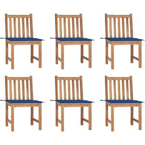 vidaXL Gartenstühle 6 Stk mit Kissen Massivholz Teak 3073125 vidaXL Gartenstühle 6 Stk mit Kissen Massivholz Teak 3073125