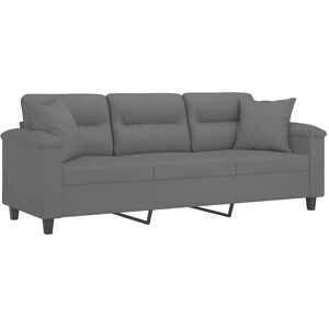 vidaXL 3-Sitzer-Sofa Dunkelgrau Mikrofaser 210cm vidaXL 3-Sitzer-Sofa Dunkelgrau Mikrofaser 210cm