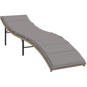 vidaXL Sonnenliegen 2 Stk. mit Auflagen 55 x 199 x 50/68/82/89 cm Beige Poly Rattan vidaXL Sonnenliegen 2 Stk. mit Auflagen 55 x 199 x 50/68/82/89 cm Beige Poly Rattan