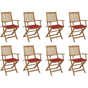 vidaXL Klappbare Gartenstühle mit Kissen 8 Stk Massivholz Akazie 3075091 vidaXL Klappbare Gartenstühle mit Kissen 8 Stk Massivholz Akazie 3075091