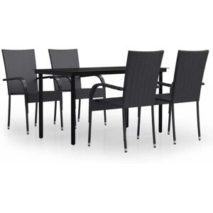 vidaXL 5-Tlg Garten-Essgruppe Schwarz 3099379 vidaXL 5-Tlg Garten-Essgruppe Schwarz 3099379