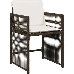 vidaXL Gartenstühle mit Kissen 4 Stk Braun Poly Rattan 365037 vidaXL Gartenstühle mit Kissen 4 Stk Braun Poly Rattan 365037