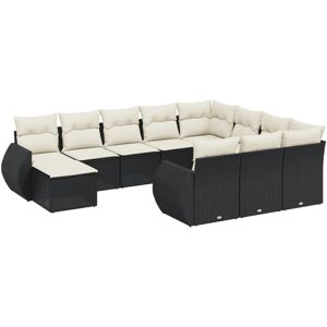 vidaXL 11-Tlg Garten-Sofagarnitur mit Kissen Schwarz Poly Rattan 3257519 vidaXL 11-Tlg Garten-Sofagarnitur mit Kissen Schwarz Poly Rattan 3257519