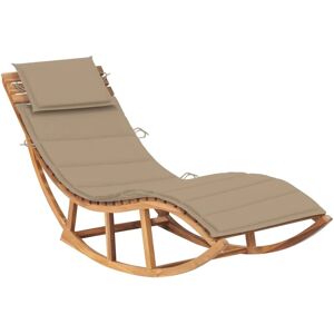 vidaXL Schaukelliege mit Auflage Massivholz Teak Beige vidaXL Schaukelliege mit Auflage Massivholz Teak Beige