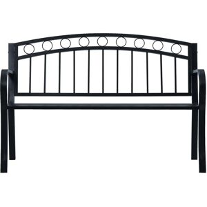 vidaXL Gartenbank 125 cm Schwarz Stahl vidaXL Gartenbank 125 cm Schwarz Stahl