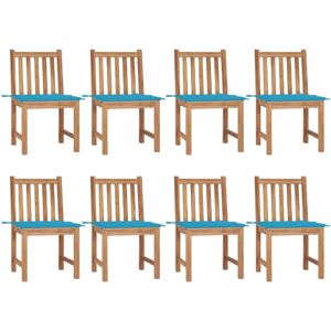 vidaXL Gartenstühle 8 Stk mit Kissen Massivholz Teak 3073146 vidaXL Gartenstühle 8 Stk mit Kissen Massivholz Teak 3073146