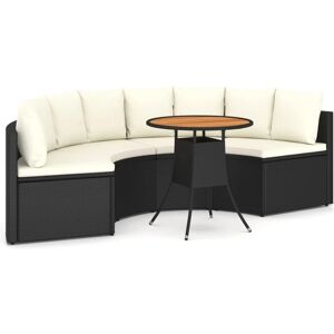 vidaXL 5-tlg Garten-Sofagarnitur mit Auflagen Poly Rattan Schwarz Modell 1 vidaXL 5-tlg Garten-Sofagarnitur mit Auflagen Poly Rattan Schwarz Modell 1
