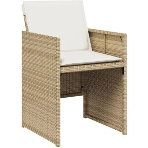 vidaXL Gartenstühle mit Kissen 4 Stk Beige Poly Rattan 4007439 vidaXL Gartenstühle mit Kissen 4 Stk Beige Poly Rattan 4007439