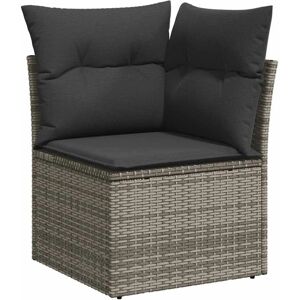vidaXL Garten-Ecksofa mit Kissen Grau Poly Rattan 366136 vidaXL Garten-Ecksofa mit Kissen Grau Poly Rattan 366136