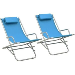 vidaXL Schaukelstühle 2 Stk. Stahl Blau vidaXL Schaukelstühle 2 Stk. Stahl Blau