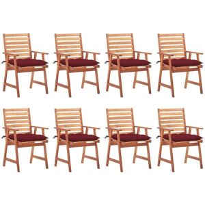 vidaXL Garten-Essstühle 8 Stk mit Kissen Massivholz Akazie 3078398 vidaXL Garten-Essstühle 8 Stk mit Kissen Massivholz Akazie 3078398