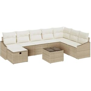 VidaXL Gartensofa-Set - Beige, 9 Stück - Gartenmöbel VidaXL Gartensofa-Set - Beige, 9 Stück - Gartenmöbel