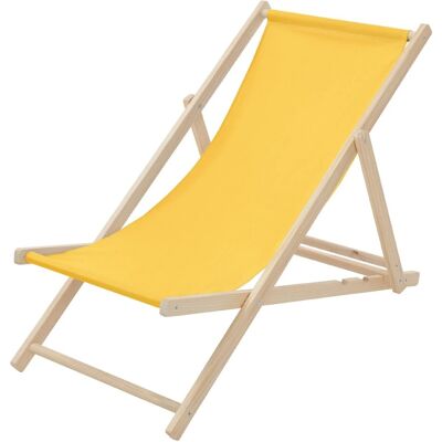 ECD Germany Liegestuhl Klappbar Gelb aus Holz ECD Germany Liegestuhl Klappbar Gelb aus Holz