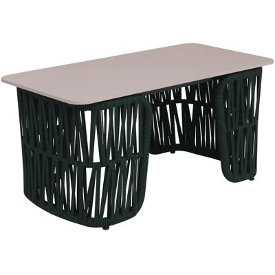 MCW Loungetisch P90 Seilgeflecht Sinterstein 43x90x45cm Grün Platte Creme MCW Loungetisch P90 Seilgeflecht Sinterstein 43x90x45cm Grün Platte Creme