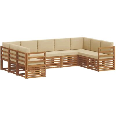 vidaXL Sofagarnituren 9 Tlg Natur und Beige Massivholz Akazie 3375463 vidaXL Sofagarnituren 9 Tlg Natur und Beige Massivholz Akazie 3375463