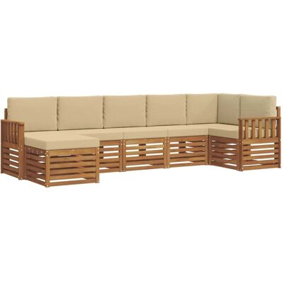 vidaXL Sofagarnituren 7 Tlg Natur und Beige Massivholz Akazie 3375163 vidaXL Sofagarnituren 7 Tlg Natur und Beige Massivholz Akazie 3375163