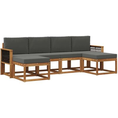 vidaXL Outdoor-Sofagarnitur 6 Stk Natur und Anthrazit Polyester 3385433 vidaXL Outdoor-Sofagarnitur 6 Stk Natur und Anthrazit Polyester 3385433