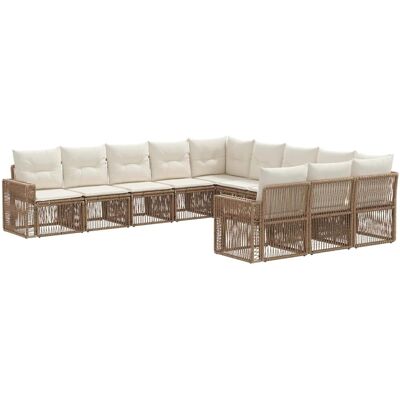 vidaXL Gartensofa-Set 11-Tlg Beige und Cremeweiß Poly-Rattan 3435264 vidaXL Gartensofa-Set 11-Tlg Beige und Cremeweiß Poly-Rattan 3435264