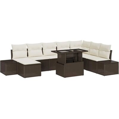 Home & Garden 9-teiliges braunes Rattan-Outdoor-Set - Gartenmöbel Home & Garden 9-teiliges braunes Rattan-Outdoor-Set - Gartenmöbel