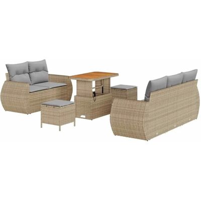 vidaXL Garten-Sofa-Set 8-Tlg Beige Poly Rattan 3361822 vidaXL Garten-Sofa-Set 8-Tlg Beige Poly Rattan 3361822