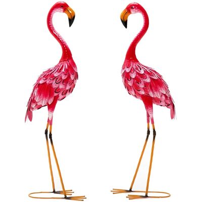 Costway 2er Set Flamingo Gartenstatuen Metallfigur Rosa Costway 2er Set Flamingo Gartenstatuen Metallfigur Rosa
