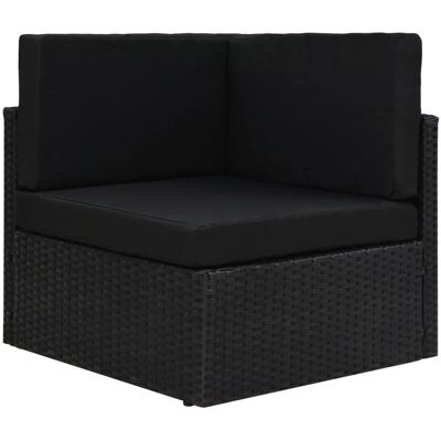 vidaXL Modulares Sofa-Eckteil Poly Rattan Schwarz 49501 vidaXL Modulares Sofa-Eckteil Poly Rattan Schwarz 49501