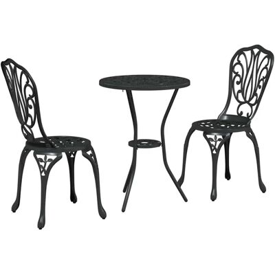 Vidaxtl Gartentisch-Set - Robustes Gusseisen, Schwarz Vidaxtl Gartentisch-Set - Robustes Gusseisen, Schwarz