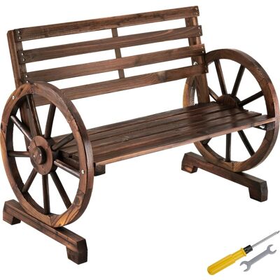 Tectake Gartenbank Howdy 2 Sitzer 106 x 55 x 78 cm Wetterfest Wagenraddesign 55 x 106 x 78 cm Braun Tectake Gartenbank Howdy 2 Sitzer 106 x 55 x 78 cm Wetterfest Wagenraddesign 55 x 106 x 78 cm Braun