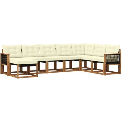 vidaXL Outdoor-Sofagarnitur mit Kissen 8 Stk Natur und Creme 3382142 vidaXL Outdoor-Sofagarnitur mit Kissen 8 Stk Natur und Creme 3382142