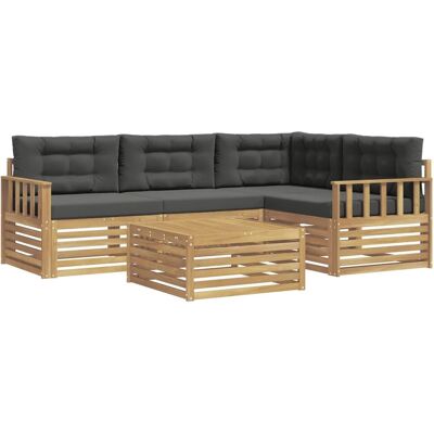vidaXL Outdoor-Sofagarnitur 6-Tlg Weiß und Anthrazit Polyester 3390437 vidaXL Outdoor-Sofagarnitur 6-Tlg Weiß und Anthrazit Polyester 3390437