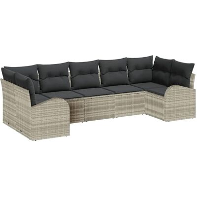 Marke - Gartensofa-Set - 7-teiliges Grau Poly Rattan Gartenmöbel Marke - Gartensofa-Set - 7-teiliges Grau Poly Rattan Gartenmöbel