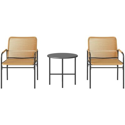 Outsunny Rattan Bistroset 3-tlg Stahl PE-Rattan 54L x 66B x 76H cm Gelb Outsunny Rattan Bistroset 3-tlg Stahl PE-Rattan 54L x 66B x 76H cm Gelb