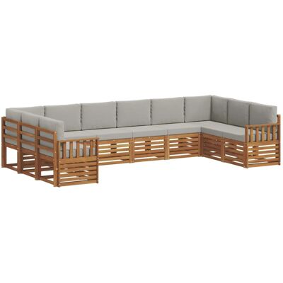 vidaXL Sofagarnituren 10 Tlg Natur und Hellgrau Massivholz Akazie 3375551 vidaXL Sofagarnituren 10 Tlg Natur und Hellgrau Massivholz Akazie 3375551