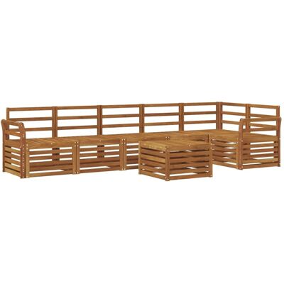 vidaXL Ecksofa Set 7-Tlg Natur Massivholz Akazie 3374929 vidaXL Ecksofa Set 7-Tlg Natur Massivholz Akazie 3374929
