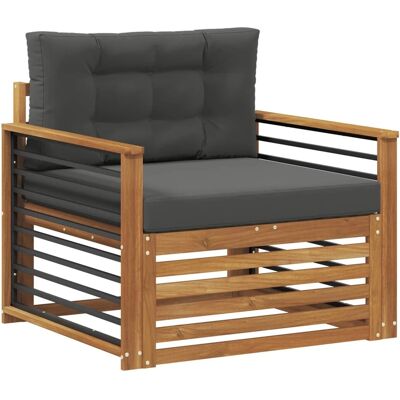 vidaXL Outdoor-Sofagarnitur Massives Akazienholz und Polyester Natur 3436407 vidaXL Outdoor-Sofagarnitur Massives Akazienholz und Polyester Natur 3436407