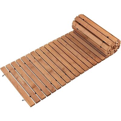 Costway Rollweg Holz Gartenweg Wetterfest 245 x 55 cm Braun Costway Rollweg Holz Gartenweg Wetterfest 245 x 55 cm Braun