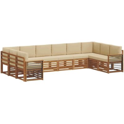 vidaXL Sofagarnituren 10 Tlg Natur und Beige Massivholz Akazie 3375573 vidaXL Sofagarnituren 10 Tlg Natur und Beige Massivholz Akazie 3375573