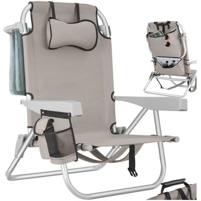 Tectake Aluminium Strandstuhl Coral Klappbar Mit Rucksackfunktion Wetterfest und Uv Beständig Pro Stück 101 x 63 x 78 cm Beige Tectake Aluminium Strandstuhl Coral Klappbar Mit Rucksackfunktion Wetterfest und Uv Beständig Pro Stück 101 x 63 x 78 cm Beige