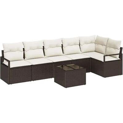 vidaXL 6-Teiliges Garten-Sofaset mit Kissen Grau Poly Rattan 3346408 vidaXL 6-Teiliges Garten-Sofaset mit Kissen Grau Poly Rattan 3346408