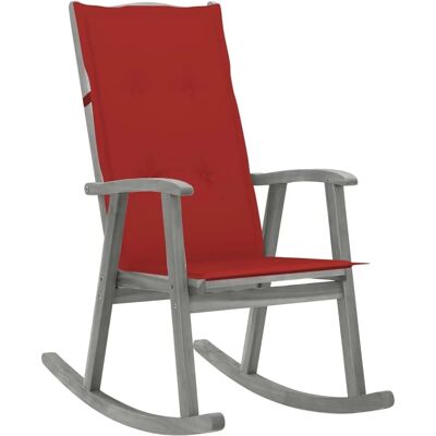 vidaXL Schaukelstuhl mit Auflage Grau Massivholz Akazie 3064215 vidaXL Schaukelstuhl mit Auflage Grau Massivholz Akazie 3064215