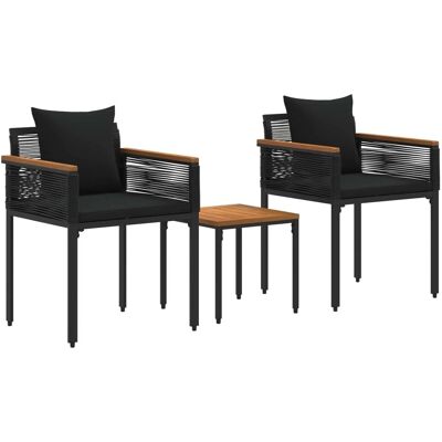 vidaXL Gartenmöbel Set mit Kissen Schwarz PE-Rattan 42025231 vidaXL Gartenmöbel Set mit Kissen Schwarz PE-Rattan 42025231