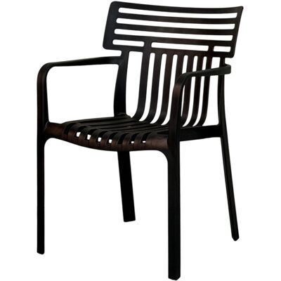 Floordirekt Gartenstuhl Terrano Wetterfest UV-beständig Stapelbar 6er-Set Schwarz Floordirekt Gartenstuhl Terrano Wetterfest UV-beständig Stapelbar 6er-Set Schwarz
