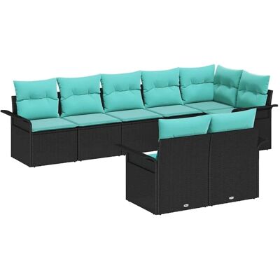 vidaXL Gartensofa-set mit Speicher 8 Stk Schwarz Poly-Rattan 3354085 vidaXL Gartensofa-set mit Speicher 8 Stk Schwarz Poly-Rattan 3354085