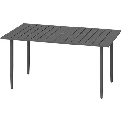 Outsunny Gartentisch mit Schirmloch Stahl Metall 150L x 90B x 73H cm Schwarz Outsunny Gartentisch mit Schirmloch Stahl Metall 150L x 90B x 73H cm Schwarz